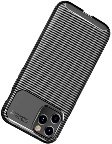 Apple iPhone 12 Pro (6.1) Kılıf Karbon Serisi Mat Fiber Silikon Negro Kapak - Kahve