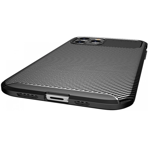 Apple iPhone 12 Pro (6.1) Kılıf Silikon Parmak İzi Bırakmayan Karbon Soft Negro Kapak - Lacivert