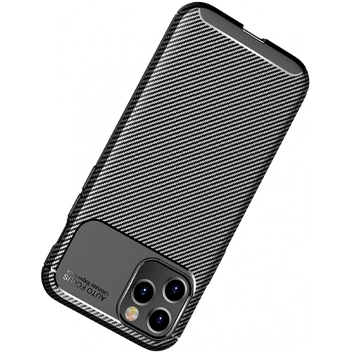 Apple iPhone 12 Pro (6.1) Kılıf Silikon Parmak İzi Bırakmayan Karbon Soft Negro Kapak - Lacivert