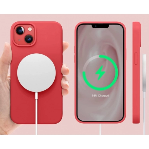 Apple iPhone 13 (6.1) Kılıf İçi Kadife Mat Mara Lansman Silikon Kapak - Turuncu