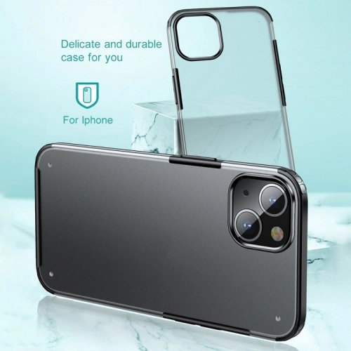 Apple iPhone 13 (6.1) Kılıf Volks Serisi Kenarları Silikon Arkası Şeffaf Sert Kapak - Kırmızı