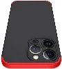 Apple iPhone 13 Pro (6.1) Kılıf 3 Parçalı 360 Tam Korumalı Rubber AYS Kapak - Kırmızı