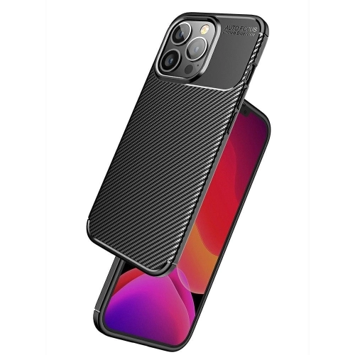 Apple iPhone 13 Pro (6.1) Kılıf Silikon Parmak İzi Bırakmayan Karbon Soft Negro Kapak - Lacivert