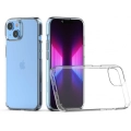 Apple iPhone 14 Plus (6.7) Kılıf Lux Korumalı Kenarları Silikon Arkası Sert Coss Kapak  - Şeffaf