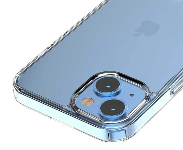 Apple iPhone 14 Plus (6.7) Kılıf Lux Korumalı Kenarları Silikon Arkası Sert Coss Kapak  - Şeffaf