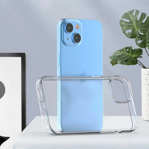 Apple iPhone 14 Plus (6.7) Kılıf Lux Korumalı Kenarları Silikon Arkası Sert Coss Kapak - Şeffaf