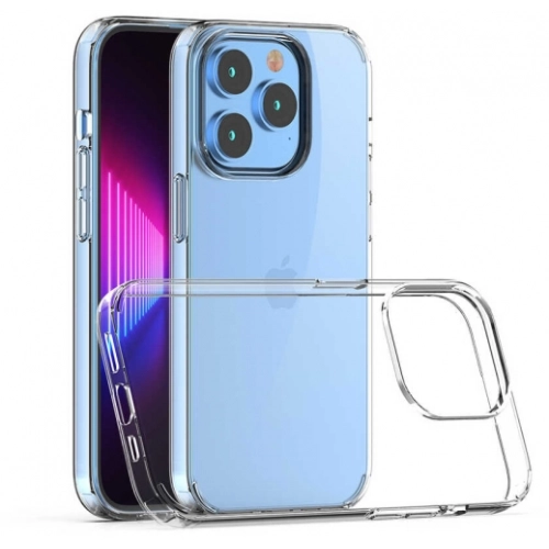 Apple iPhone 14 Pro Max (6.7) Kılıf Lux Korumalı Kenarları Silikon Arkası Sert Coss Kapak - Şeffaf