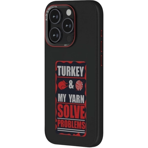 Apple iPhone 15 Pro (6.1) Kılıf Ekranı Kapak Arkasına Yansıtan Akıllı NFC Kapak - Siyah