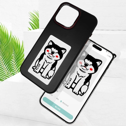 Apple iPhone 15 Pro (6.1) Kılıf Ekranı Kapak Arkasına Yansıtan Akıllı NFC Kapak - Siyah