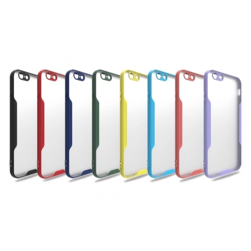 Apple iPhone 6s / 6 Kılıf Renkli Silikon Kamera Lens Korumalı Şeffaf Parfe Kapak - Lacivert