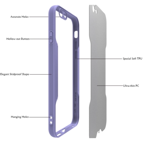 Apple iPhone 6 / 6s Kılıf Renkli Silikon Kamera Lens Korumalı Şeffaf Parfe Kapak - Kırmızı