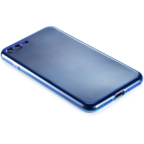 Apple iPhone 7 Plus Kılıf Esnek Renkli Şeffaf Silikon Kamera Korumalı - Mor