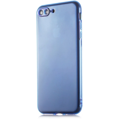 Apple iPhone 7 Plus Kılıf Esnek Renkli Şeffaf Silikon Kamera Korumalı - Mor