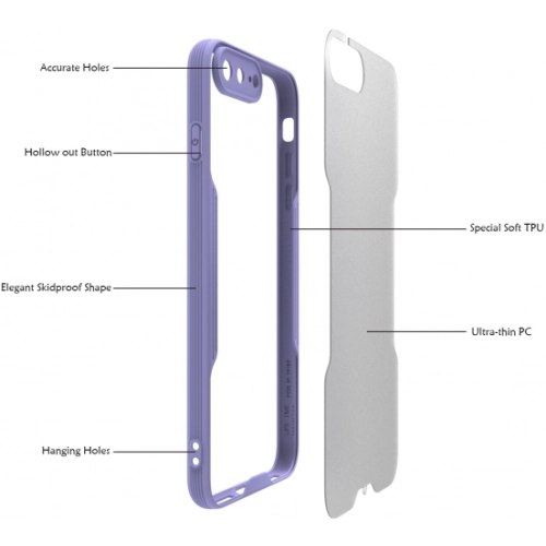 Apple iPhone 7 Plus Kılıf Renkli Silikon Kamera Lens Korumalı Şeffaf Parfe Kapak - Lacivert