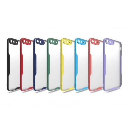 Apple iPhone 7 Plus Kılıf Renkli Silikon Kamera Lens Korumalı Şeffaf Parfe Kapak - Pembe