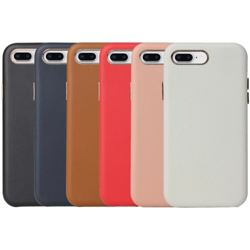 Apple iPhone 8 Plus Kılıf İçi Kadife Kaymaz Deri Alt Kısmı Açık Eyzi Kapak - Pembe