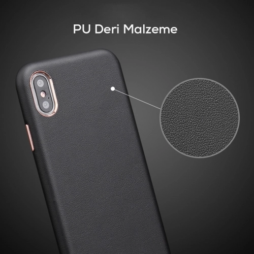 Apple iPhone 8 Plus Kılıf İçi Kadife Kaymaz Deri Alt Kısmı Açık Eyzi Kapak - Pembe