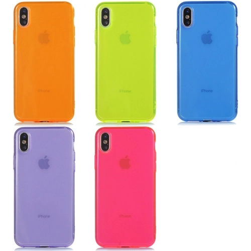 Apple iPhone X Kılıf Esnek Renkli Şeffaf Silikon Kamera Korumalı - Yeşil