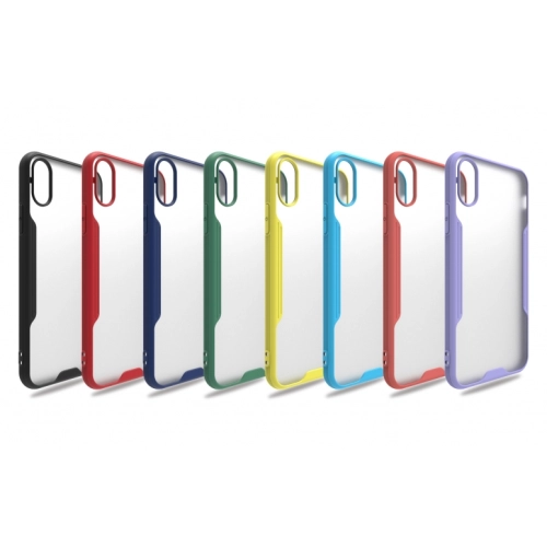 Apple iPhone X Kılıf Renkli Silikon Kamera Lens Korumalı Şeffaf Parfe Kapak - Pembe