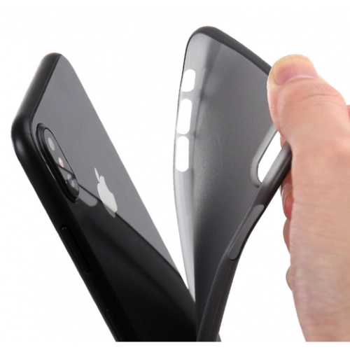 Apple iPhone X Kılıf Mat Şeffaf Esnek Kaliteli Ultra İnce PP Silikon - Gri