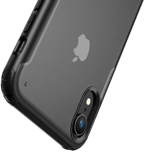 Apple iPhone Xr Kılıf Volks Serisi Kenarları Silikon Arkası Şeffaf Sert Kapak - Lacivert