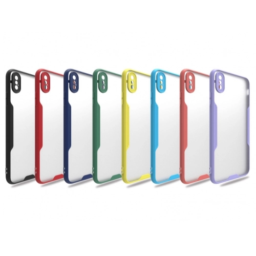 Apple iPhone Xs Max Kılıf Renkli Silikon Kamera Lens Korumalı Şeffaf Parfe Kapak - Pembe