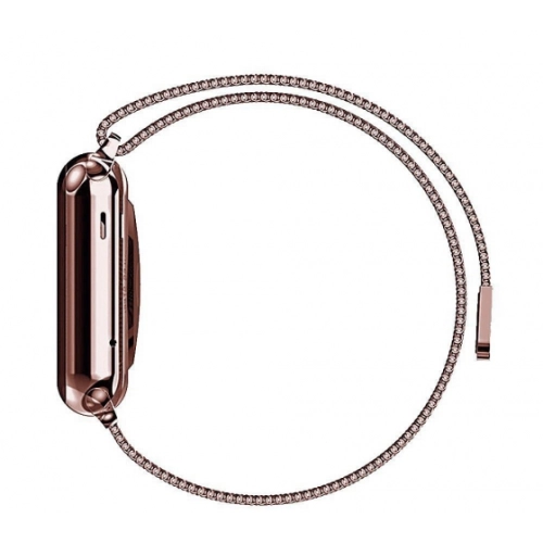 Apple Watch 41mm Metal Kordon Tel Örgü İşlemeli Mıknatıslı KRD-01 - Kırmızı