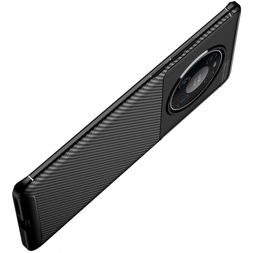 Huawei Mate 40 Pro Kılıf Silikon Parmak İzi Bırakmayan Karbon Soft Negro Kapak - Lacivert