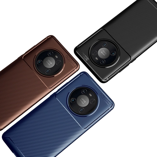 Huawei Mate 40 Pro Kılıf Silikon Parmak İzi Bırakmayan Karbon Soft Negro Kapak - Lacivert