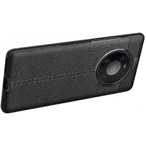 Huawei Mate 40 Pro Kılıf Deri Görünümlü Lüks Parmak İzi Bırakmaz Niss Silikon Kapak - Lacivert