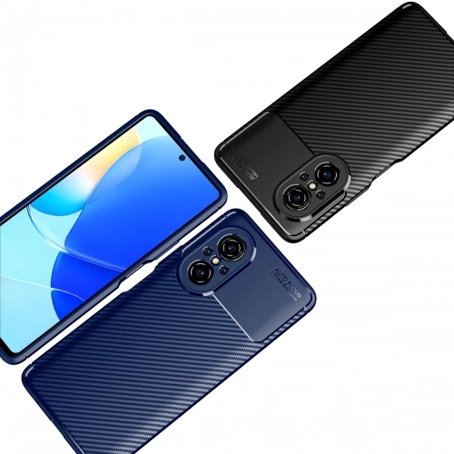 Huawei Nova 9 SE Kılıf Silikon Parmak İzi Bırakmayan Karbon Soft Negro Kapak - Lacivert