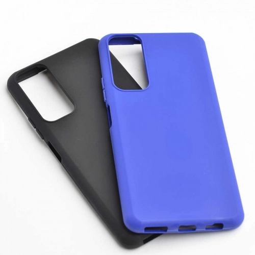 Huawei P Smart 2021 Kılıf Silikon Mat Esnek Kamera Korumalı Biye Kapak - Mavi