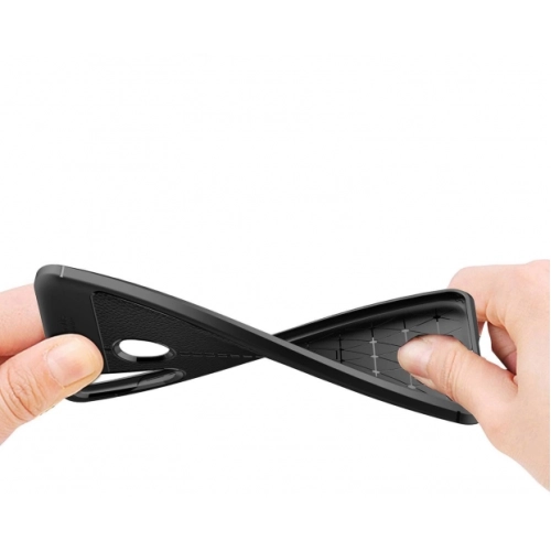 Huawei P30 Lite Kılıf Deri Görünümlü Lüks Parmak İzi Bırakmaz Niss Silikon Kapak - Lacivert