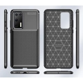 Huawei P40 Kılıf Silikon Parmak İzi Bırakmayan Karbon Soft Negro Kapak - Lacivert