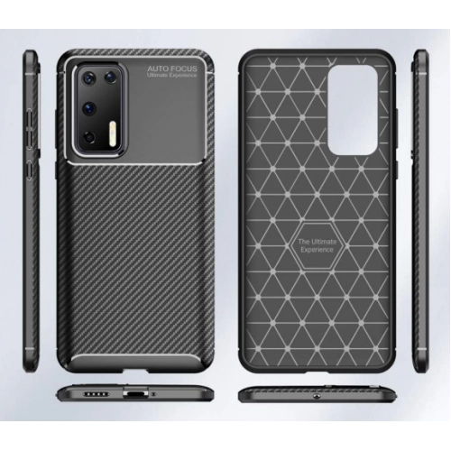 Huawei P40 Kılıf Silikon Parmak İzi Bırakmayan Karbon Soft Negro Kapak - Lacivert