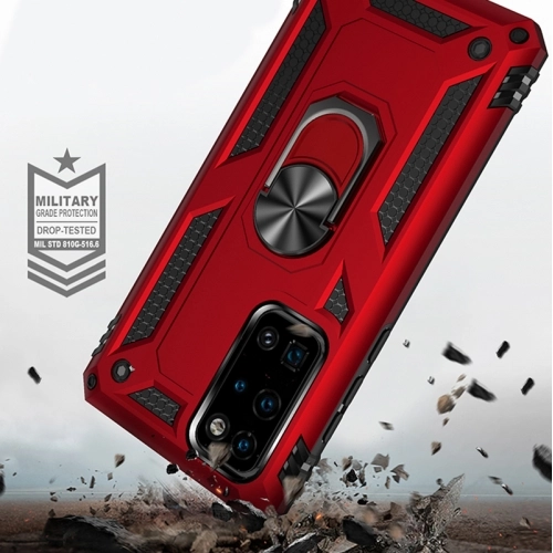 Huawei P40 Kılıf Silikon Zırhlı Standlı Yüzüklü Mıknatıslı Tank Kapak - Gümüş