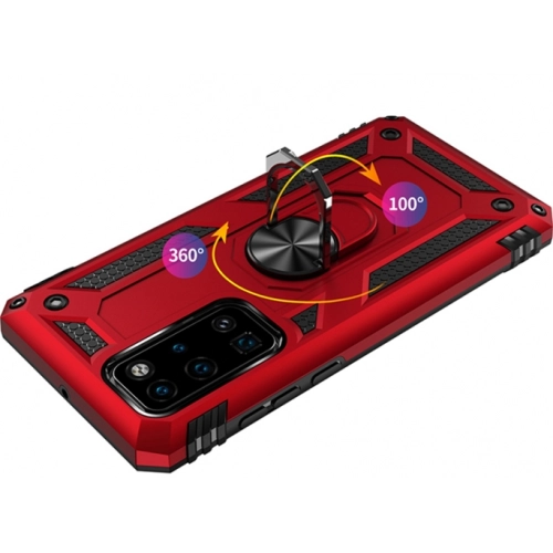 Huawei P40 Kılıf Silikon Zırhlı Standlı Yüzüklü Mıknatıslı Tank Kapak - Lacivert