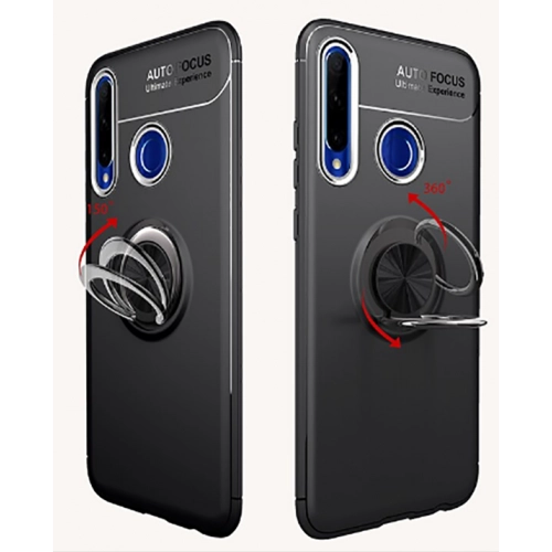 Huawei P40 Lite E Kılıf Renkli Silikon Yüzüklü Standlı Auto Focus Ravel Kapak - Kırmızı