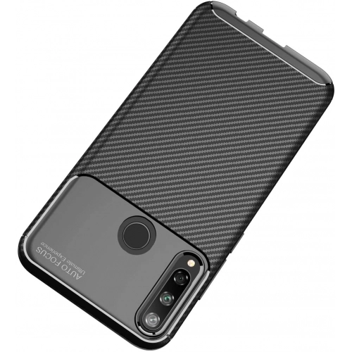 Huawei P40 Lite E Kılıf Silikon Parmak İzi Bırakmayan Karbon Soft Negro Kapak - Lacivert