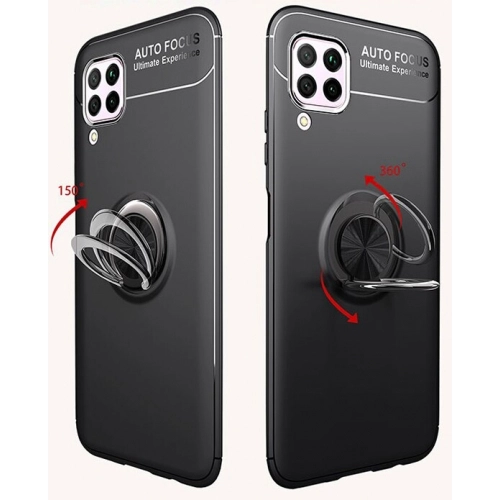 Huawei P40 Lite Kılıf Renkli Silikon Yüzüklü Standlı Auto Focus Ravel Kapak - Kırmızı