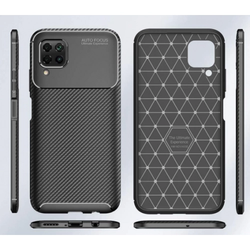 Huawei P40 Lite Kılıf Silikon Parmak İzi Bırakmayan Karbon Soft Negro Kapak - Lacivert