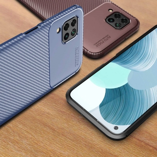 Huawei P40 Lite Kılıf Silikon Parmak İzi Bırakmayan Karbon Soft Negro Kapak - Lacivert