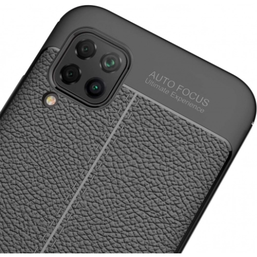 Huawei P40 Lite Kılıf Deri Görünümlü Lüks Parmak İzi Bırakmaz Niss Silikon Kapak - Lacivert