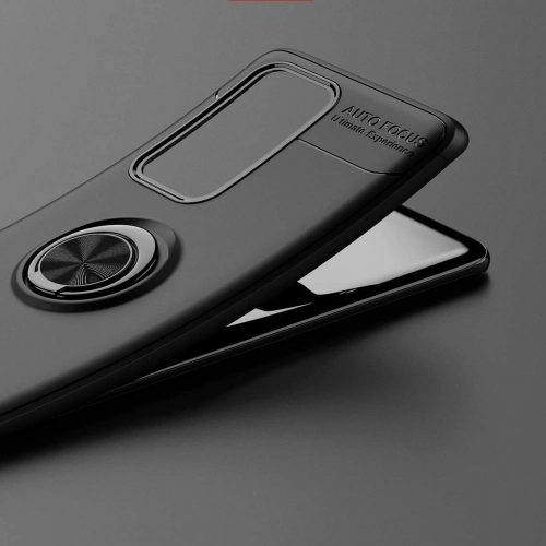 Huawei P40 Pro Kılıf Renkli Silikon Yüzüklü Standlı Auto Focus Ravel Kapak - Kırmızı