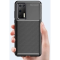 Huawei P40 Pro Kılıf Silikon Parmak İzi Bırakmayan Karbon Soft Negro Kapak - Lacivert