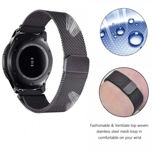 Huawei Watch GT 3 46mm Metal Kordon Tel Örgü İşlemeli KRD-12 - Mor