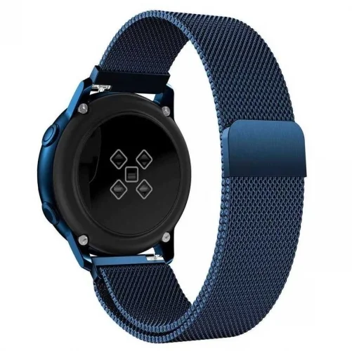 Huawei Watch GT 3 46mm Metal Kordon Tel Örgü İşlemeli KRD-12 - Saks Mavi