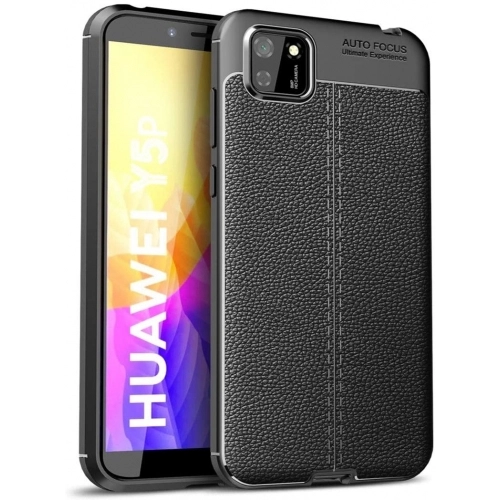 Huawei Y5p Kılıf Deri Görünümlü Lüks Parmak İzi Bırakmaz Niss Silikon Kapak - Lacivert