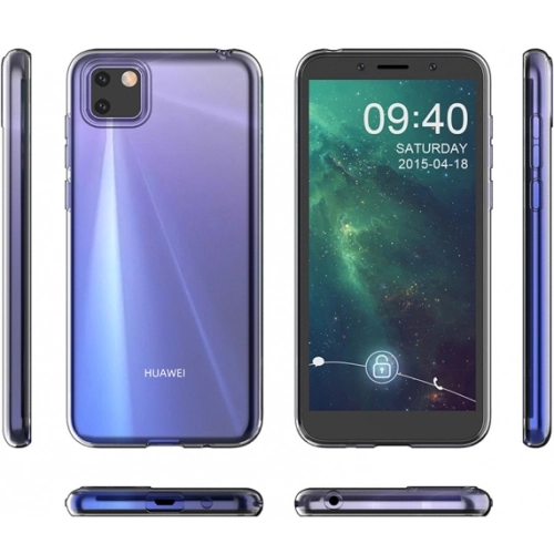 Huawei Y6p Kılıf Kamera Korumalı Esnek Silikon Kapak - Şeffaf