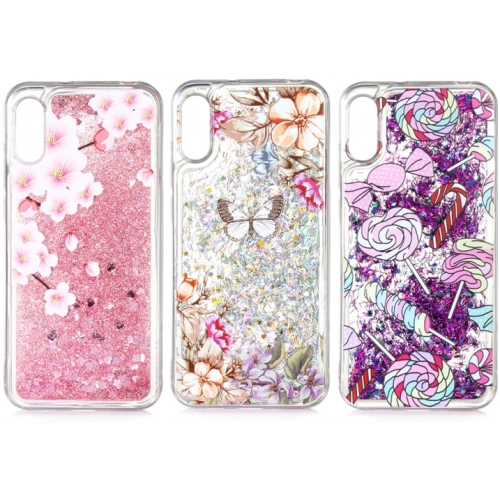 Huawei Y6 2019 Kılıf Sıvılı Simli Silikon Marshmelo Kılıf - Beyaz